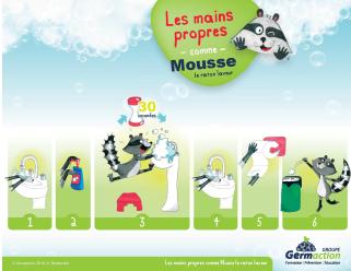 Affiche Lavage Mains Enfants avec Mousse - Guide Visuel Services Garde | GERMACTION